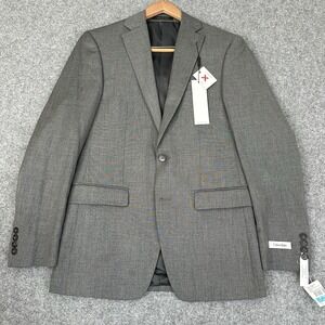 $350 Calvin Klein Extreme Slim Fit Stretch Blazer Men 36R Shark Suit Jacket Gray